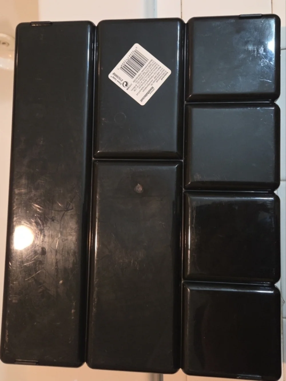 Rubbermaid Office Drawer Organizer Black Plastic 7 Compartment MADE IN USA Vtg